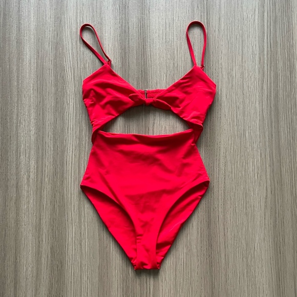 NWOT Mara Hoffman Kia Cutout One-Piece Swimsuit Red XS - Picture 1 of 11
